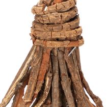 Article Sapin décoratif en branches de saule sur socle en bois 48 cm