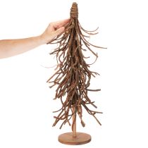 Article Sapin décoratif en branches de saule sur pied en bois 68 cm