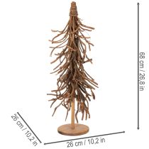 Article Sapin décoratif en branches de saule sur pied en bois 68 cm