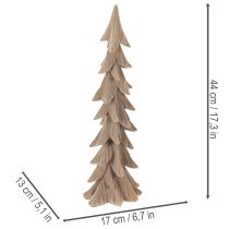 Article Sapin décoratif floqué en plastique 44 cm brun