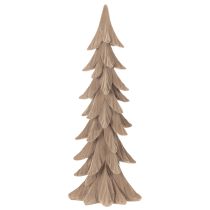 Article Sapin décoratif floqué en plastique 44 cm brun
