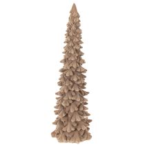 Article Sapin décoratif floqué en plastique marron 34 cm