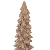Article Sapin décoratif floqué en plastique marron 34 cm