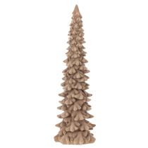 Article Sapin décoratif floqué en plastique marron 34 cm