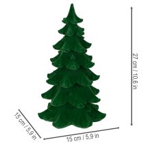 Article Sapin décoratif en plastique floqué vert 27 cm pour décoration intérieure