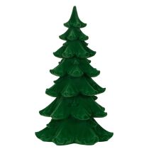 Article Sapin décoratif en plastique floqué vert 27 cm pour décoration intérieure