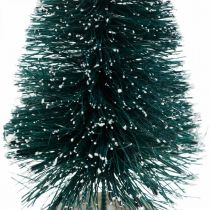 Article Mini sapin enneigé, décoration hivernale, sapin de Noël H9.5cm Ø5cm 2pcs