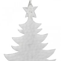 Pendentif arbre de Noël, décoration de l&#39;Avent, décoration en métal pour Noël, argent 20,5 × 15,5cm