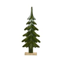 Article Décoration en bois de sapin de Noël vert brillant 22,5x5x50cm