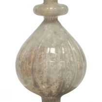 Article Cimier de sapin de Noël Cimier de sapin de Noël en verre blanc argenté 34 cm 1 pièce