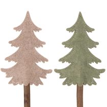 Article Sapin de Noël décoratif sur bâtonnet pour jardinières et compositions florales hautes, 45 cm, lot de 6