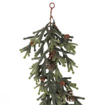 Article Guirlande de sapin vert avec cônes marron Noël 185cm