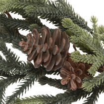 Article Guirlande de sapin vert avec cônes marron Noël 185cm