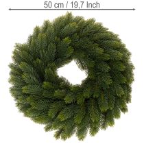Article Couronne artificielle en branches de sapin vert ronde 50 cm