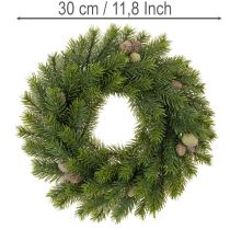 Article Couronne en branches de sapin artificielles avec pommes de pin 30 cm