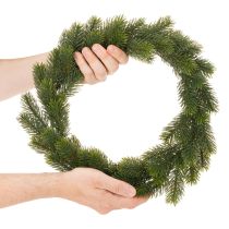 Article Couronne décorative artificielle en sapin vert 35 cm pour porte