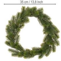 Article Couronne décorative artificielle en sapin vert 35 cm pour porte