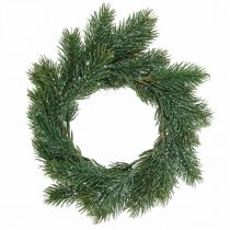 Article Couronne de sapin artificiel couronne de Noël décorative vert, glacé Ø25cm