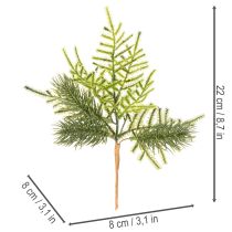 Article Branche de sapin artificielle en plastique vert 22 cm set de 2 pour décoration intérieure