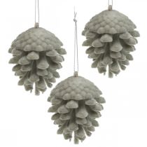 Pommes de pin cônes décoratifs à suspendre marron 8cm 4pcs