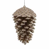 Article Pommes de pin dorées, paillettes 13cm 4 pcs décorations pour sapin de Noël