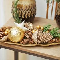 Article Pommes de pin dorées, paillettes 13cm 4 pcs décorations pour sapin de Noël