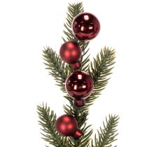 Article Branche de sapin artificielle avec boules rouges 48 cm, lot de 2
