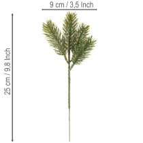 Article Branche de sapin artificielle verte 25 cm pour décoration hivernale, lot de 24
