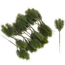 Article Branche de sapin artificielle verte 25 cm pour décoration hivernale, lot de 24