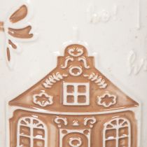 Article Tasse en céramique motif maison relief beige-brun 9 cm