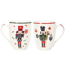 Article Tasses en céramique 10 cm motifs casse-noisette et sucre d'orge, lot de 2