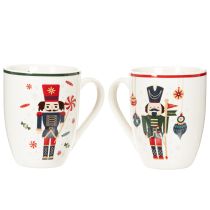 Article Tasses en céramique 10 cm motifs casse-noisette et sucre d'orge, lot de 2