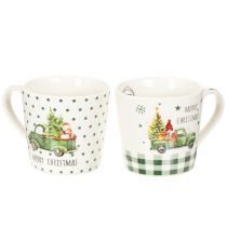 Article Tasses en céramique motifs voiture de Noël 10 cm set de 2