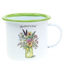 Article Tasse décorative pot à plantes émaillé Ø 11,5 cm H.10 cm
