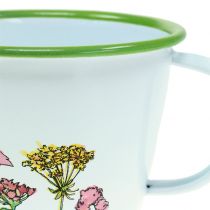 Article Tasse décorative pot à plantes émaillé Ø 11 cm H. 8 cm