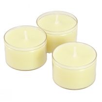 Veilleuses bougies chauffe-plat jaune crème dans un bol en plastique 8 heures 50 pcs