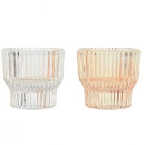 Article Photophore verre photophore verre teinté Ø5,5cm H5cm 2pcs