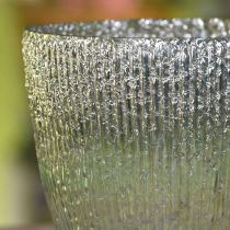 Bougie lanterne en verre bleu vert décoration de table verre Ø21cm H21.5cm