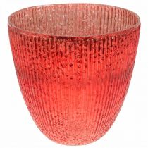 Article Bougie lanterne en verre vase déco en verre rouge Ø21cm H21.5cm