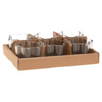 Article Photophore en verre fleur bleu Ø7,5cm H6cm 6pcs