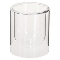 Article Photophore rond en verre transparent Ø8,5 cm 4 pièces