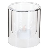 Article Photophore rond en verre transparent Ø8,5 cm 4 pièces