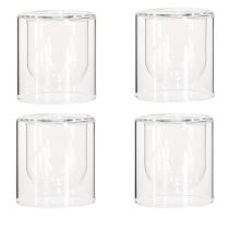 Article Photophore Lanterne en Verre Transparent Ø7.5cm H8cm 4 pcs