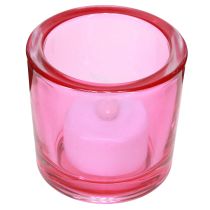 Article Photophore lanternes en verre couleurs assorties Ø6,5cm H6cm 6pcs