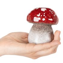 Article Champignon décoratif, amanite tue-mouches, porte-bougie chauffe-plat pour décoration de table, 9 cm