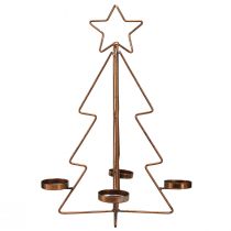 Article Photophore décoration de table sapin de Noël bronze Ø27cm H38cm