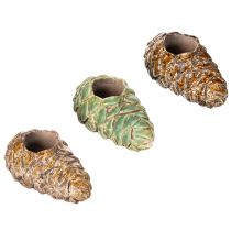 Article Set de 3 Bougeoirs Cônes de Pin en Céramique - 8 cm