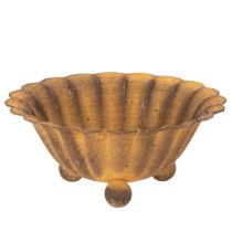 Article Porte-bougie chauffe-plat vintage, petit bol, métal couleur rouille, Ø 10 cm, H 4,5 cm