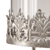Article Photophore à brancher avec verre argent antique Ø7cm 4 pcs