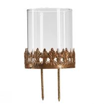Article Photophore à brancher avec bougie verre doré Ø7cm 4 pcs
